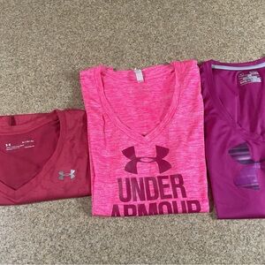 Ladies lot of 3 UNDER ARMOUR tshirts. XL